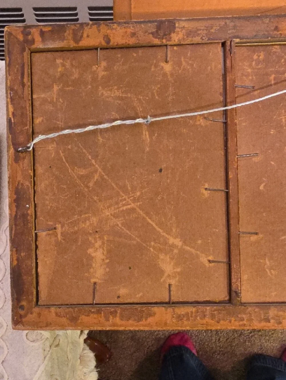 Antique Edwardian Style Framed Triptych Mirror with Victorian Portraits